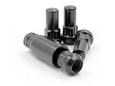 Locks with Key for Black XL Acorn Lug Nuts; 1/2-Inch x 20 (87-05 Dakota)