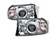 Signature Series LED Halo Projector Headlights; Chrome Housing; Clear Lens (97-04 Dakota)