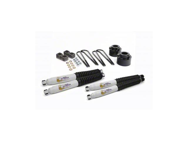 Daystar Suspension Lift Kit; Black; 2.50-Inch Front Lift; Includes 2-Inch Rear Lift Blocks, U-Bolts, Front and Rear Scorpion Shock Absorbers; For Vehicles with Dana 60 (11-18 4WD F-350 Super Duty)