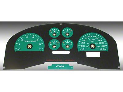 US Speedo Daytona Edition Gauge Face; MPH; Green (04-08 F-150 FX4; 07-08 F-150 FX2)