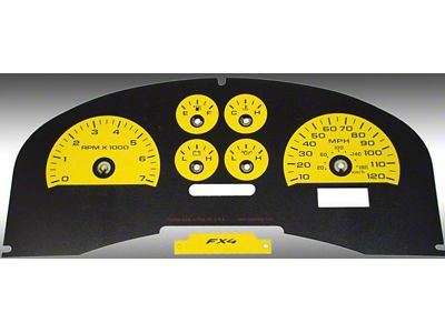 US Speedo Daytona Edition Gauge Face; MPH; Yellow (04-08 F-150 FX4; 07-08 F-150 FX2)