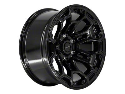 Defiant Wheels DF03 Gloss Black 6-Lug Wheel; 18x9; -12mm Offset (07-13 Sierra 1500)