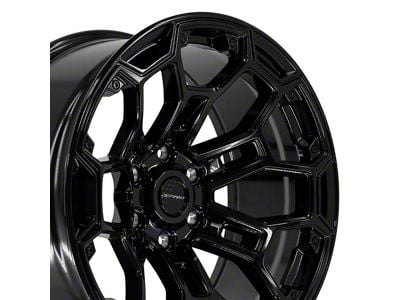 Defiant Wheels DF03 Gloss Black 6-Lug Wheel; 20x9; -12mm Offset (07-13 Sierra 1500)