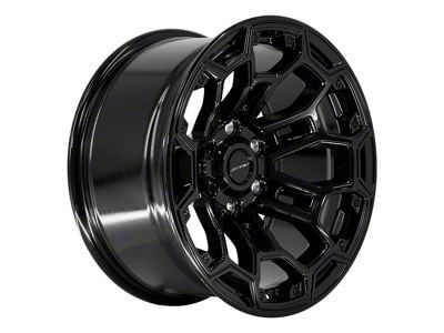 Defiant Wheels DF03 Gloss Black 6-Lug Wheel; 18x9; -12mm Offset (07-13 Silverado 1500)