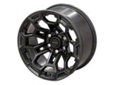 Defiant Wheels DF03 Satin Black and Dark Satin Charcoal 6-Lug Wheel; 18x9; -12mm Offset (19-24 Silverado 1500)