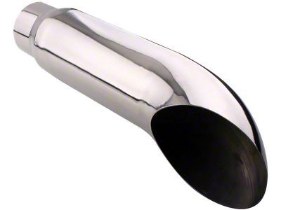 Turn Down Exhaust Tip; 4-Inch; Polished (Fits 4-Inch Tail Pipe)