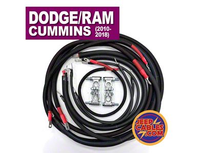 DieselCables Big 7 Battery Cable Kit; 2/0GA (10-18 6.7L RAM 2500)