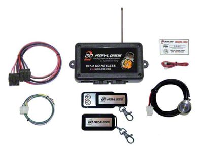 Digital Guard Dawg Performance Keyless Ignition System with Billet Start Button for Power Door Locks; Blue LED (Universal; Some Adaptation May Be Required)