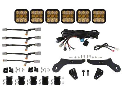 Diode Dynamics SS5 Pro 6-Pod CrossLink Grille Light Bar Kit; Yellow Combo (17-20 F-150 Raptor)