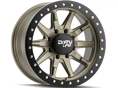 Dirty Life DT-2 Satin Gold 8-Lug Wheel; 17x9; -12mm Offset (01-06 Silverado 3500 HD SRW)