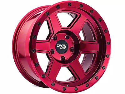 Dirty Life Compound Crimson Candy Red 6-Lug Wheel; 17x9; -12mm Offset (04-08 F-150)