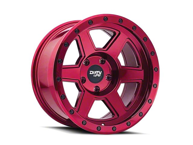 Dirty Life Compound Crimson Candy Red 6-Lug Wheel; 22x11; -25mm Offset (07-13 Silverado 1500)