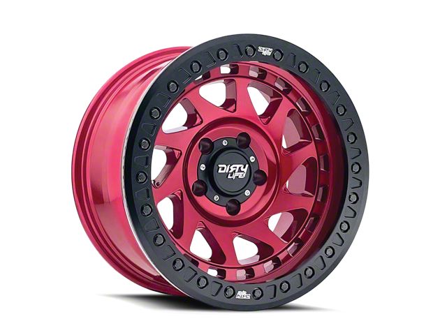 Dirty Life Enigma Race Crimson Candy Red 6-Lug Wheel; 17x9; -12mm Offset (15-20 Tahoe)