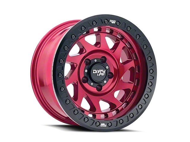 Dirty Life Enigma Race Crimson Candy Red 6-Lug Wheel; 17x9; -12mm Offset (99-06 Silverado 1500)