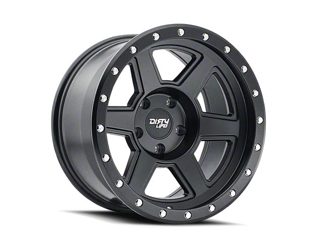 Dirty Life Compound Matte Black 8-Lug Wheel; 22x11; -25mm Offset (20-24 Silverado 3500 HD SRW)