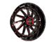 Disaster Offroad D01 Gloss Black with Candy Red Milled 6-Lug Wheel; 20x12; -44mm Offset (04-08 F-150)