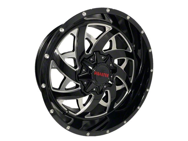 Disaster Offroad D94 Gloss Black Milled 6-Lug Wheel; 20x10; -12mm Offset (04-08 F-150)