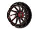 Disaster Offroad D01 Gloss Black with Candy Red Milled 6-Lug Wheel; 20x12; -44mm Offset (07-13 Sierra 1500)