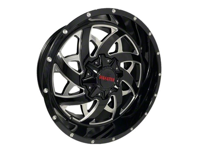 Disaster Offroad D94 Gloss Black Milled 6-Lug Wheel; 20x10; -12mm Offset (07-13 Sierra 1500)