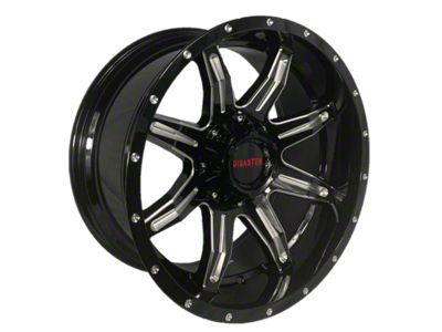 Disaster Offroad D02 Gloss Black Milled 6-Lug Wheel; 20x10; -12mm Offset (07-13 Silverado 1500)