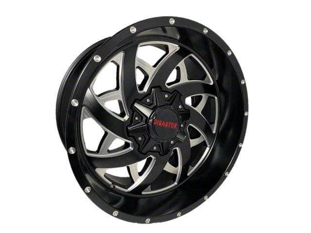 Disaster Offroad D94 Gloss Black Milled 6-Lug Wheel; 20x10; -12mm Offset (07-13 Silverado 1500)