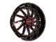 Disaster Offroad D01 Gloss Black with Candy Red Milled 6-Lug Wheel; 20x10; -12mm Offset (15-20 F-150)