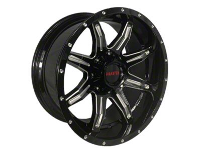 Disaster Offroad D02 Gloss Black Milled 6-Lug Wheel; 20x10; -12mm Offset (15-20 F-150)