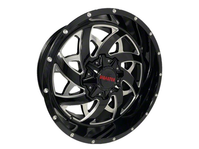 Disaster Offroad D94 Gloss Black Milled 6-Lug Wheel; 20x10; -12mm Offset (15-20 F-150)