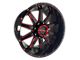 Disaster Offroad D04 Gloss Black with Candy Red Milled 6-Lug Wheel; 20x10; -12mm Offset (15-20 Yukon)