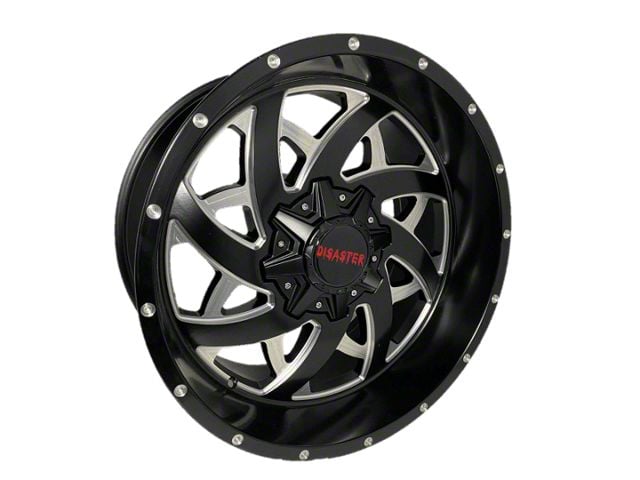 Disaster Offroad D94 Gloss Black Milled 6-Lug Wheel; 20x10; -12mm Offset (19-24 Silverado 1500)