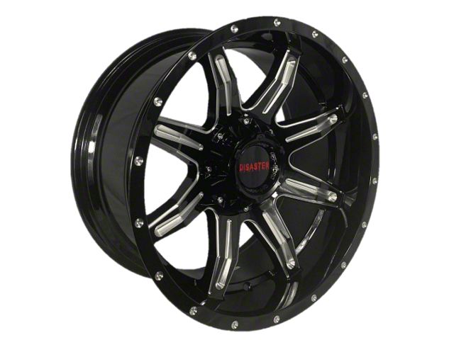 Disaster Offroad D02 Gloss Black Milled 6-Lug Wheel; 20x10; -12mm Offset (21-24 Tahoe)