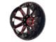 Disaster Offroad D04 Gloss Black with Candy Red Milled 6-Lug Wheel; 20x10; -12mm Offset (21-24 Tahoe)