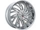 DNK Street 701 Brushed Face Silver with Stainless Lip 6-Lug Wheel; 24x10; 30mm Offset (14-18 Silverado 1500)