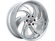 DNK Street 702 Brushed Face Silver Milled with Stainless Lip 6-Lug Wheel; 24x10 6-Lug Wheel; 25mm Offset (15-20 Tahoe)