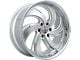 DNK Street 702 Brushed Face Silver Milled with Stainless Lip 6-Lug Wheel; 22x9.5; 25mm Offset (15-20 Tahoe)