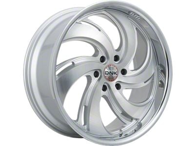 DNK Street 702 Brushed Face Silver Milled with Stainless Lip 6-Lug Wheel; 22x9.5; 25mm Offset (15-20 Yukon)