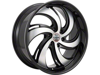 DNK Street 702 Gloss Black Machined Face 6-Lug Wheel; 24x10; 25mm Offset (15-20 Yukon)