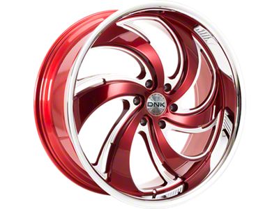 DNK Street 702 Red Milled with Stainless Lip 6-Lug Wheel; 24x10; 25mm Offset (15-20 Yukon)
