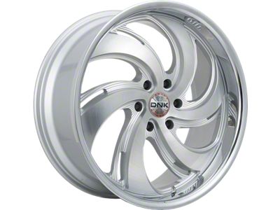 DNK Street 702 Brushed Face Silver Milled with Stainless Lip 6-Lug Wheel; 24x10 6-Lug Wheel; 25mm Offset (2024 Ranger)