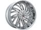 DNK Street 701 Brushed Face Silver with Stainless Lip 6-Lug Wheel; 24x10; 30mm Offset (99-06 Silverado 1500)