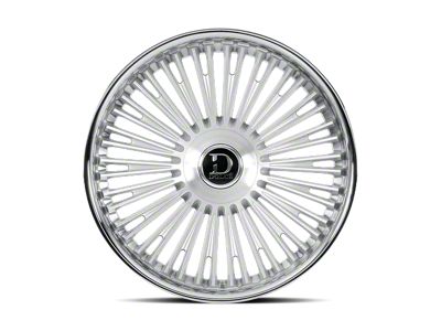 Dolce Luxury Razzo Glossy Silver Brush Face Stainless Lip 6-Lug Wheel; 22x9.5; 35mm Offset (07-14 Tahoe)