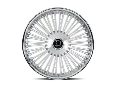 Dolce Luxury Razzo Glossy Silver Brush Face Stainless Lip 6-Lug Wheel; 22x9.5; 18mm Offset (15-20 Tahoe)