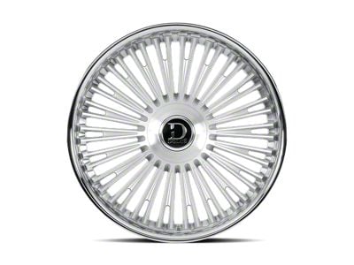 Dolce Luxury Razzo Glossy Silver Brush Face Stainless Lip 6-Lug Wheel; 24x10; 35mm Offset (15-20 Tahoe)