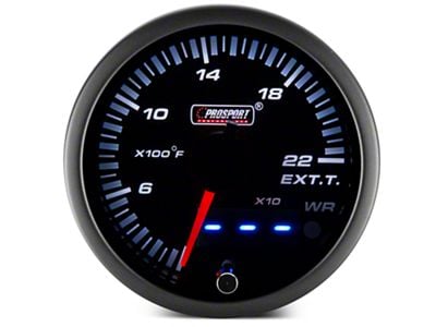 Prosport 60mm JDM Series Dual Display Exhaust Gas Temperature Gauge; Electrical; Amber/White (Universal; Some Adaptation May Be Required)