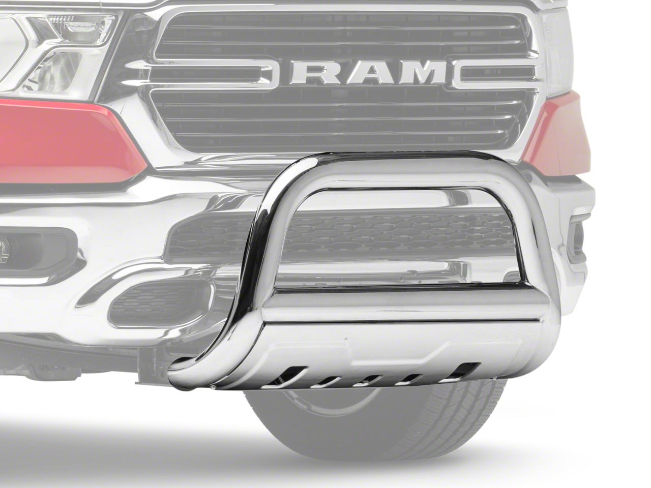 Barricade RAM 1500 3.50-Inch Oval Bull Bar with Skid Plate; Stainless ...