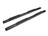 Barricade 4-Inch Oval Straight End Side Step Bars; Black (19-25 Sierra 1500 Double Cab)