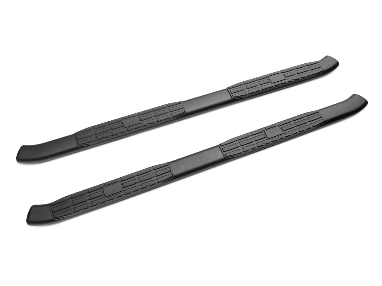 Barricade Silverado 1500 5-Inch Oval Bent End Side Step Bars; Black ...