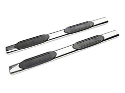 RedRock 6-Inch Oval Straight End Side Step Bars; Stainless Steel (19-25 Silverado 1500 Double Cab)