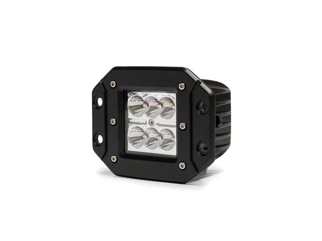 DV8 Offroad 3-Inch Chrome Series Flush Mount LED Cube Light; Spot Beam (Universal; Some Adaptation May Be Required)