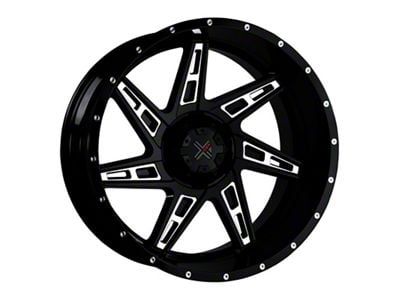 DX4 Wheels SKULL Gloss Black Milled 8-Lug Wheel; 22x11.5; -40mm Offset (03-09 RAM 2500)